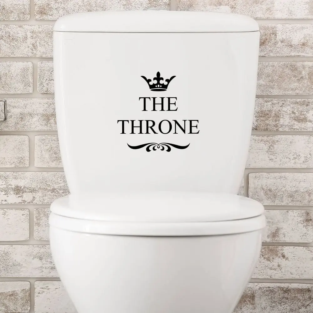 Creative 3D Crown Toilet Sticker WC Sign Waterproof Toilet Door Stickers Crown Removable Bathroom Decorative Painting Art Murals