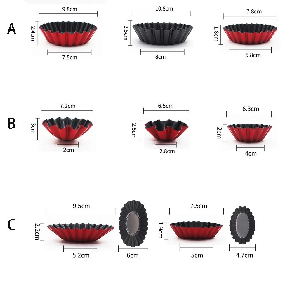 Muffin Cup Carbon Steel Egg Tart Molds Mini Reusable Cake Mold Creative Non-stick Tartlet Baking Mold Home