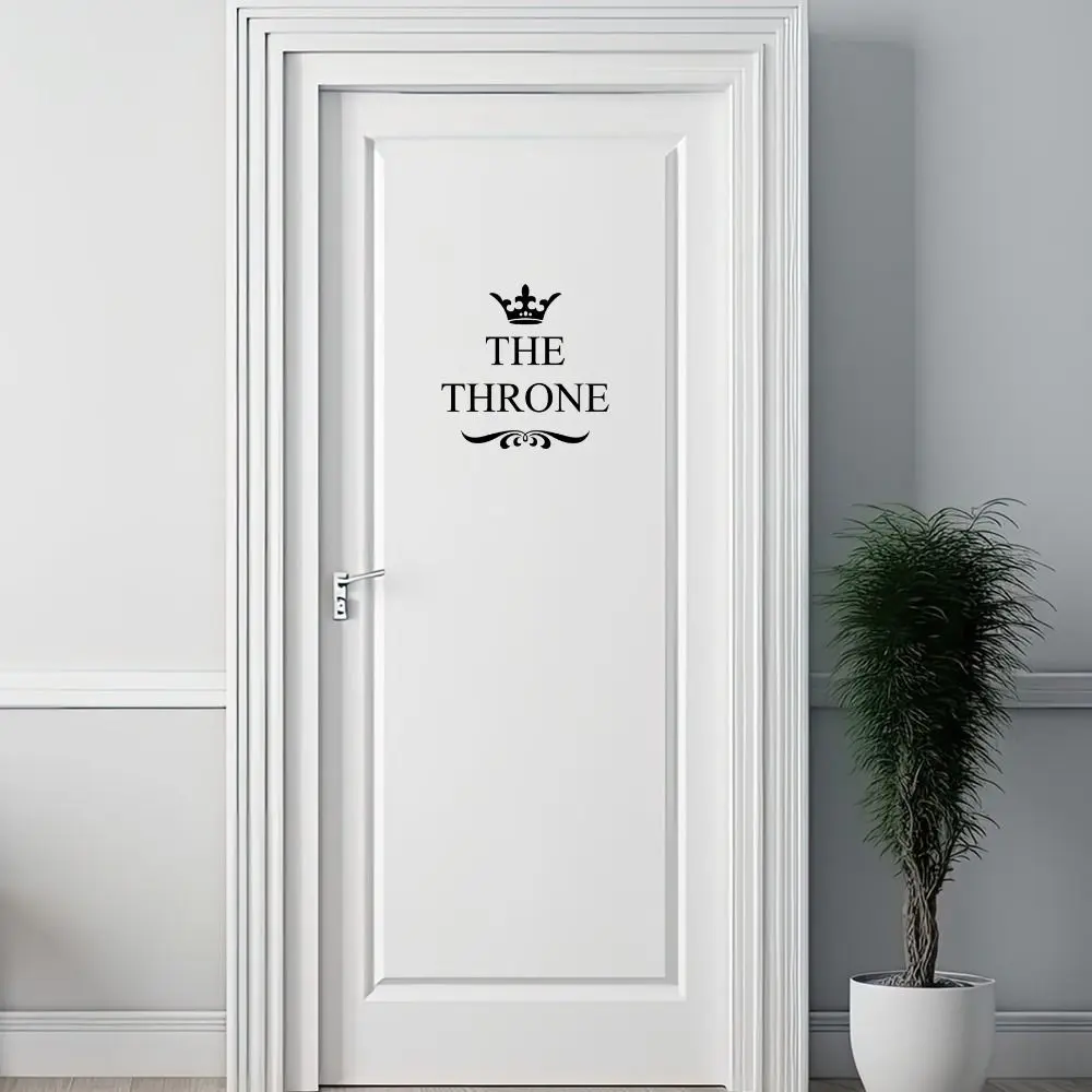 Creative 3D Crown Toilet Sticker WC Sign Waterproof Toilet Door Stickers Crown Removable Bathroom Decorative Painting Art Murals