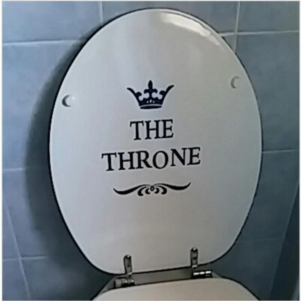 Creative 3D Crown Toilet Sticker WC Sign Waterproof Toilet Door Stickers Crown Removable Bathroom Decorative Painting Art Murals