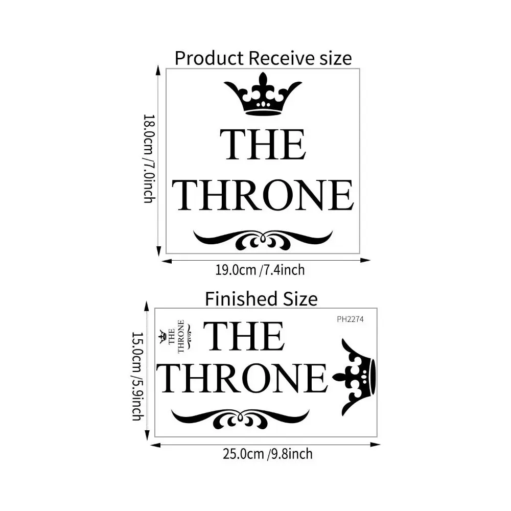 Creative 3D Crown Toilet Sticker WC Sign Waterproof Toilet Door Stickers Crown Removable Bathroom Decorative Painting Art Murals