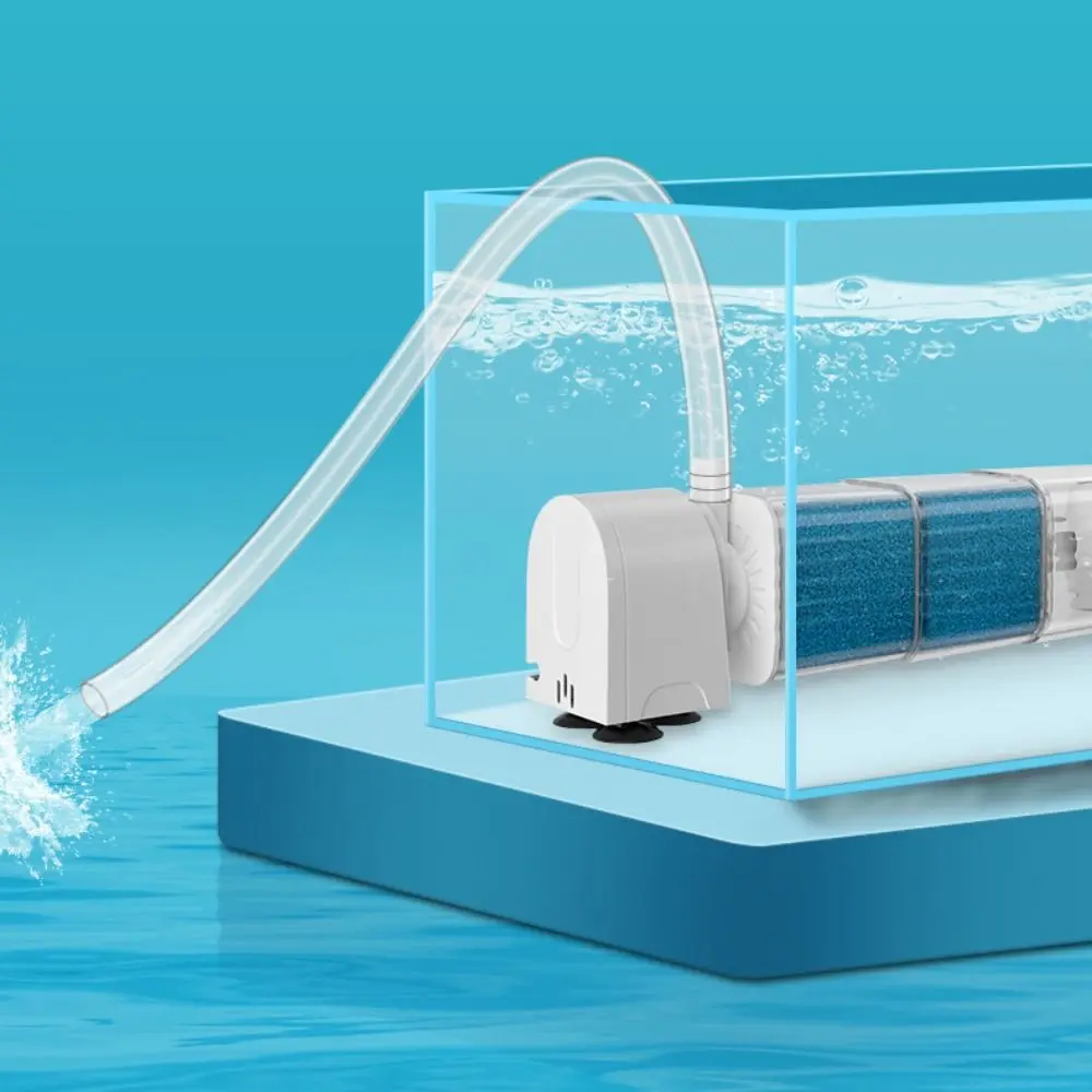 Mute Fish Tank Submersible Filter Removable Plastic Water Purification Built-in Filter Water Circulation Pump Suction Toilet