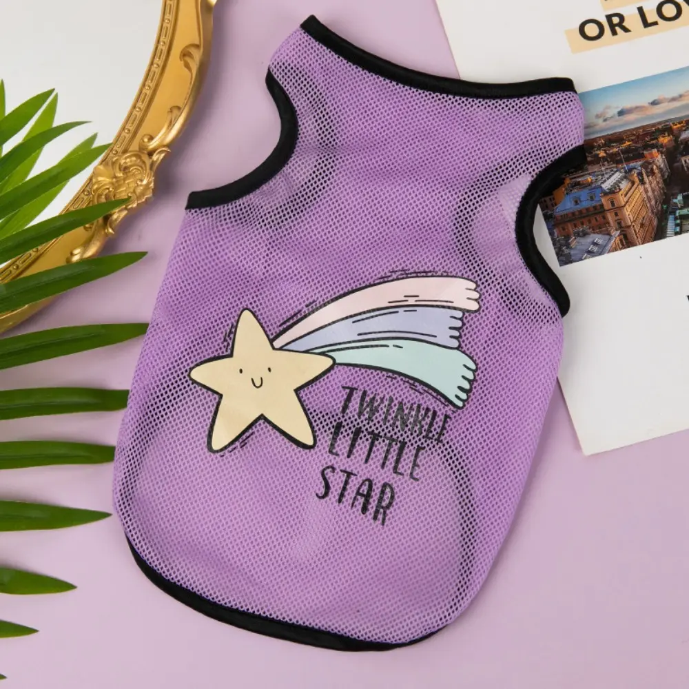 Cartoon Cute Breathable Soft Cool Cat T-shirt Dog Clothes Cat Costume Puppy Vest