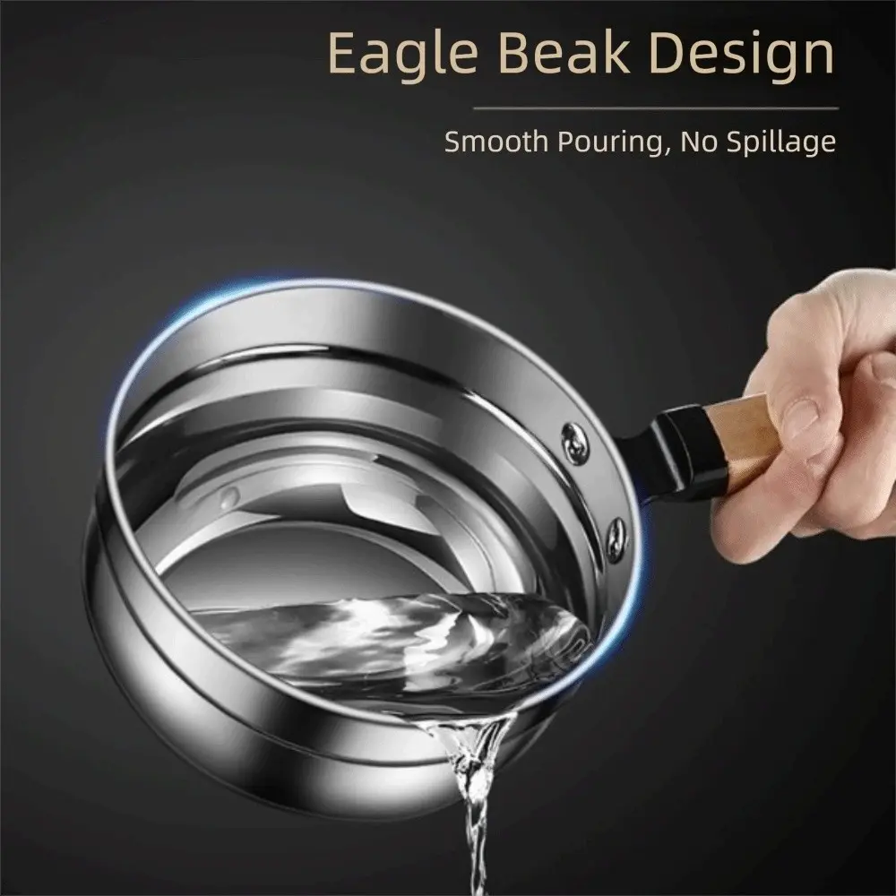 304 Stainless Steel Water Scoops Wooden Handle Multipurpose Soup Ladle Large Capacity Hanging Water Spoon Kitchen Cooking
