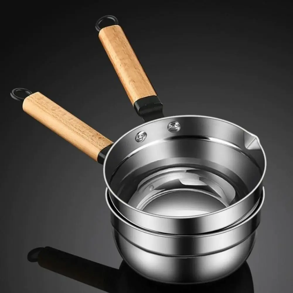 304 Stainless Steel Water Scoops Wooden Handle Multipurpose Soup Ladle Large Capacity Hanging Water Spoon Kitchen Cooking
