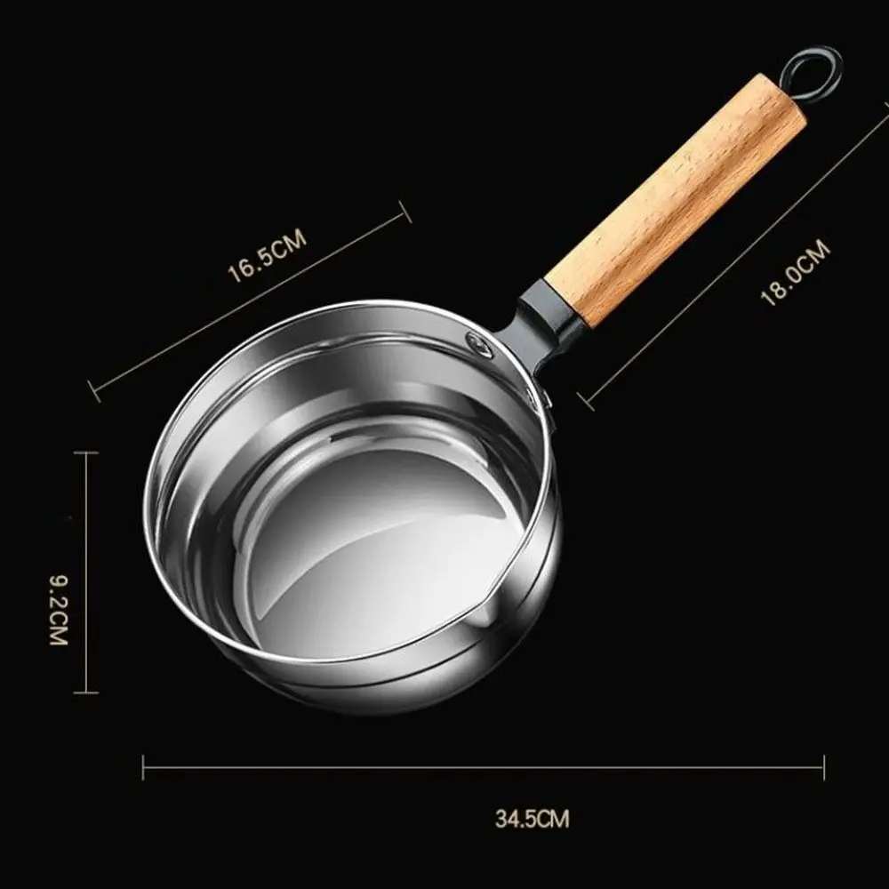 304 Stainless Steel Water Scoops Wooden Handle Multipurpose Soup Ladle Large Capacity Hanging Water Spoon Kitchen Cooking