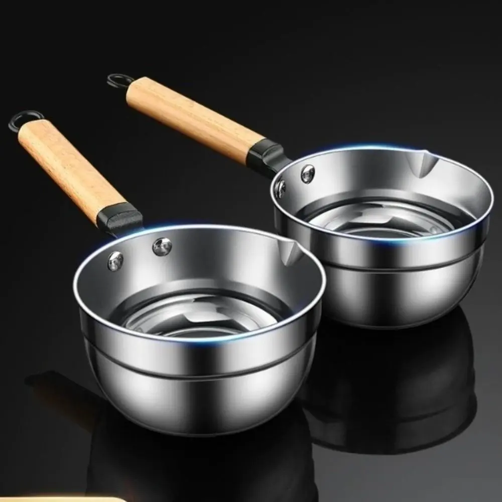 304 Stainless Steel Water Scoops Wooden Handle Multipurpose Soup Ladle Large Capacity Hanging Water Spoon Kitchen Cooking