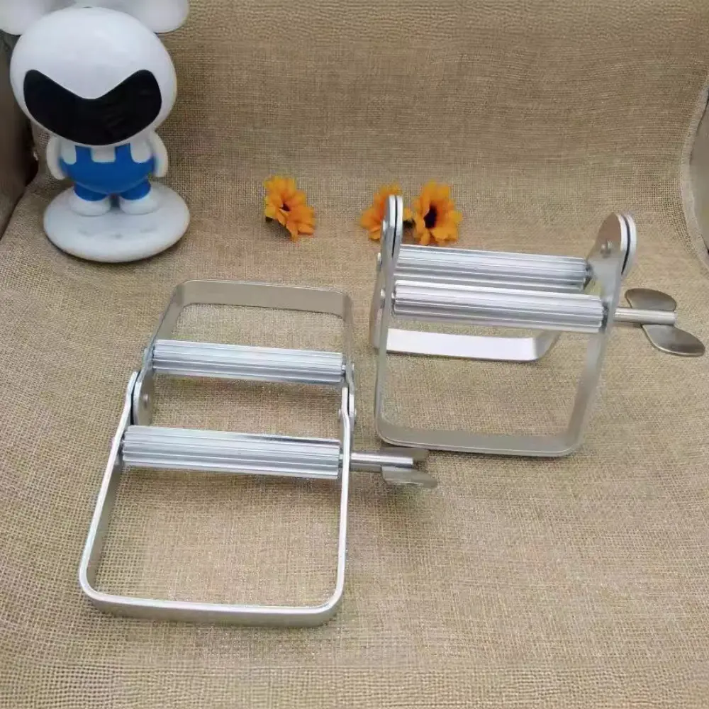 Mini Rolling Toothpaste Squeezer Tightener Squeezing Tool Tube Wringer Aluminum Silver Cosmetic Paint Extruder Bathroom Supplies
