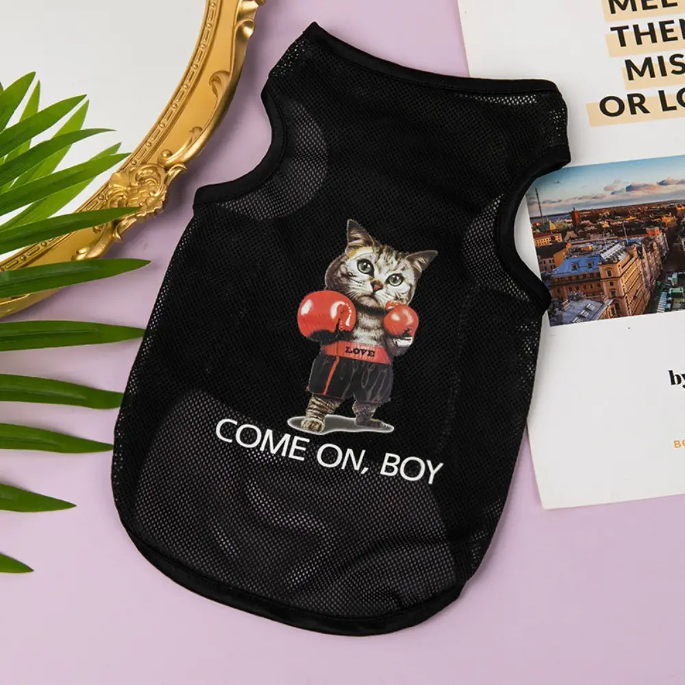Cartoon Cute Breathable Soft Cool Cat T-shirt Dog Clothes Cat Costume Puppy Vest