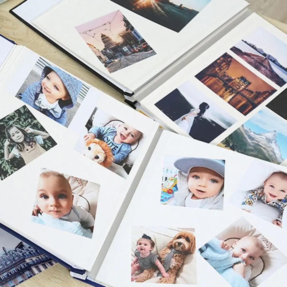 20 Sheets/40 Pages Self-adhesive Film Diy Album High-capacity Writable DIY Self Adhesive Photo Album Creative 28x26cm