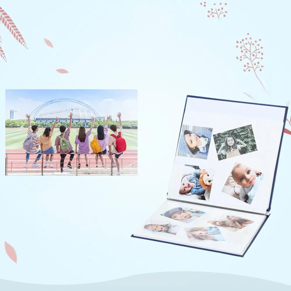 20 Sheets/40 Pages Self-adhesive Film Diy Album High-capacity Writable DIY Self Adhesive Photo Album Creative 28x26cm