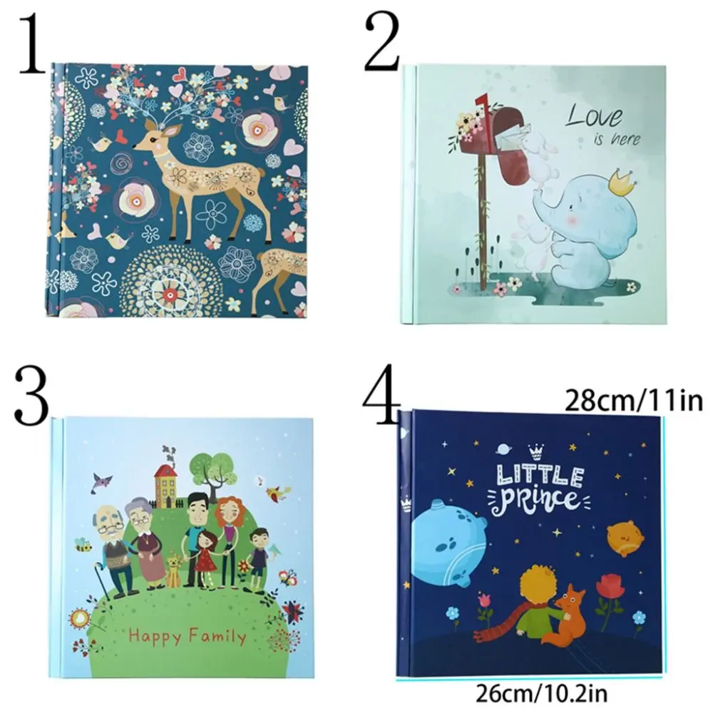 20 Sheets/40 Pages Self-adhesive Film Diy Album High-capacity Writable DIY Self Adhesive Photo Album Creative 28x26cm