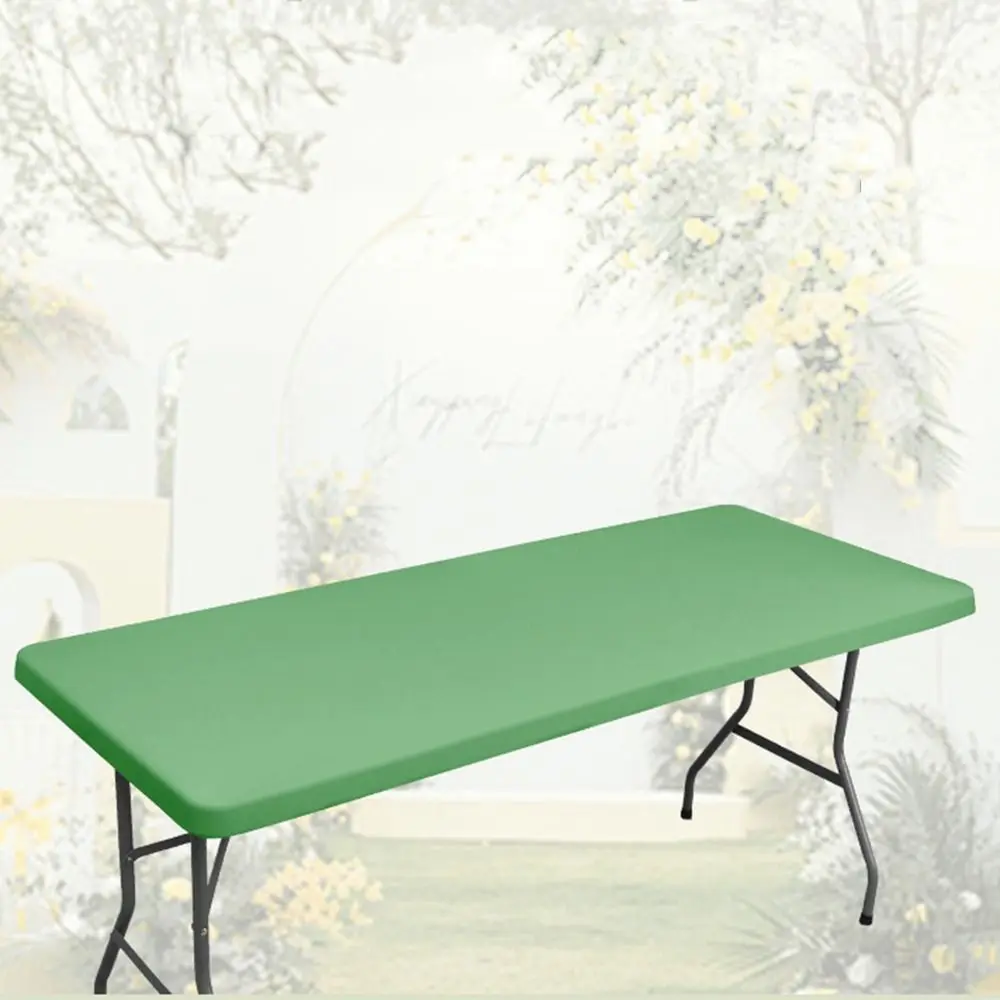 Soft Stretch Picnic Table Cloth Folding Washable Patio Table Cover Tear-Proof Solid Elastic Fitted Tablecloths Rectangle Tables