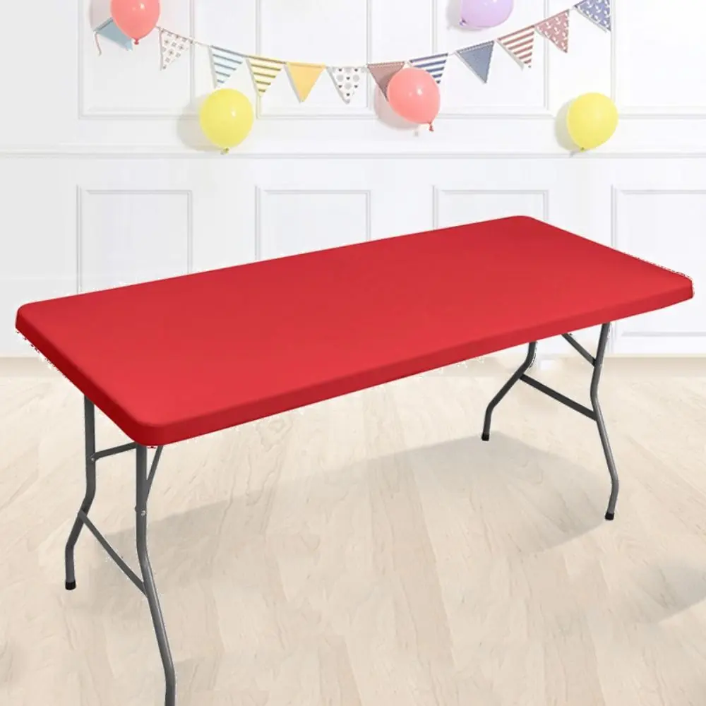 Soft Stretch Picnic Table Cloth Folding Washable Patio Table Cover Tear-Proof Solid Elastic Fitted Tablecloths Rectangle Tables