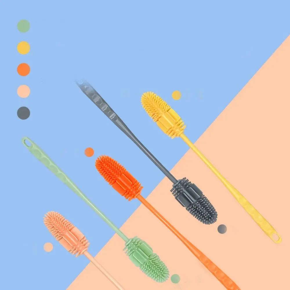 Kitchen Cleaning Tool Silicone Cup Brush Multipurpose Portable Cup Scrubber Long Handle Glass Cleaner Glass Cup