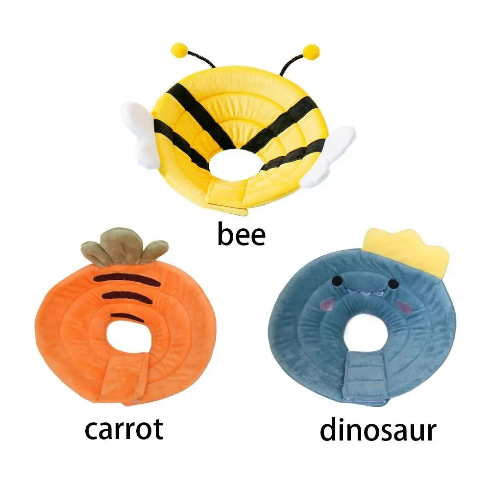 Soft Bee Shape Cat Recovery Collar Adjustable Anti-licking Cat Elizabethan Collar Anti-biting Dinosaur/Bee/Carrot Shape