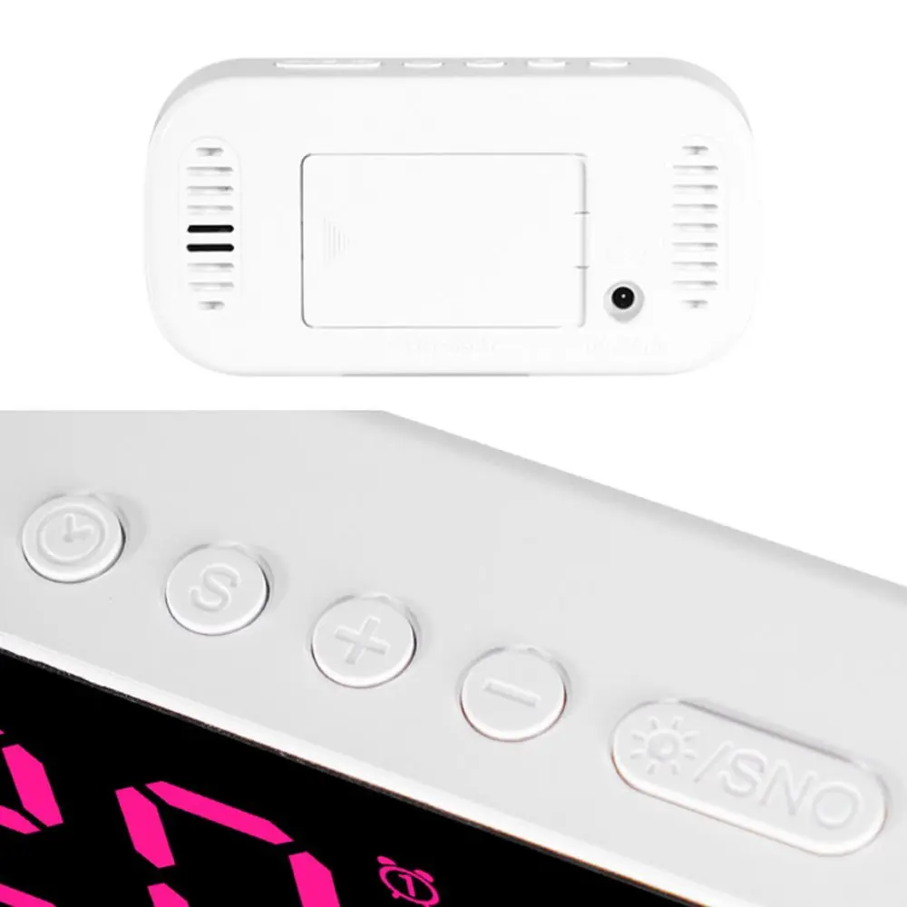 Large Display Digital Alarm Clock Temperature Display Multi Functional LED Digital Clock 5 Levels Brightness Two Sets Alarms