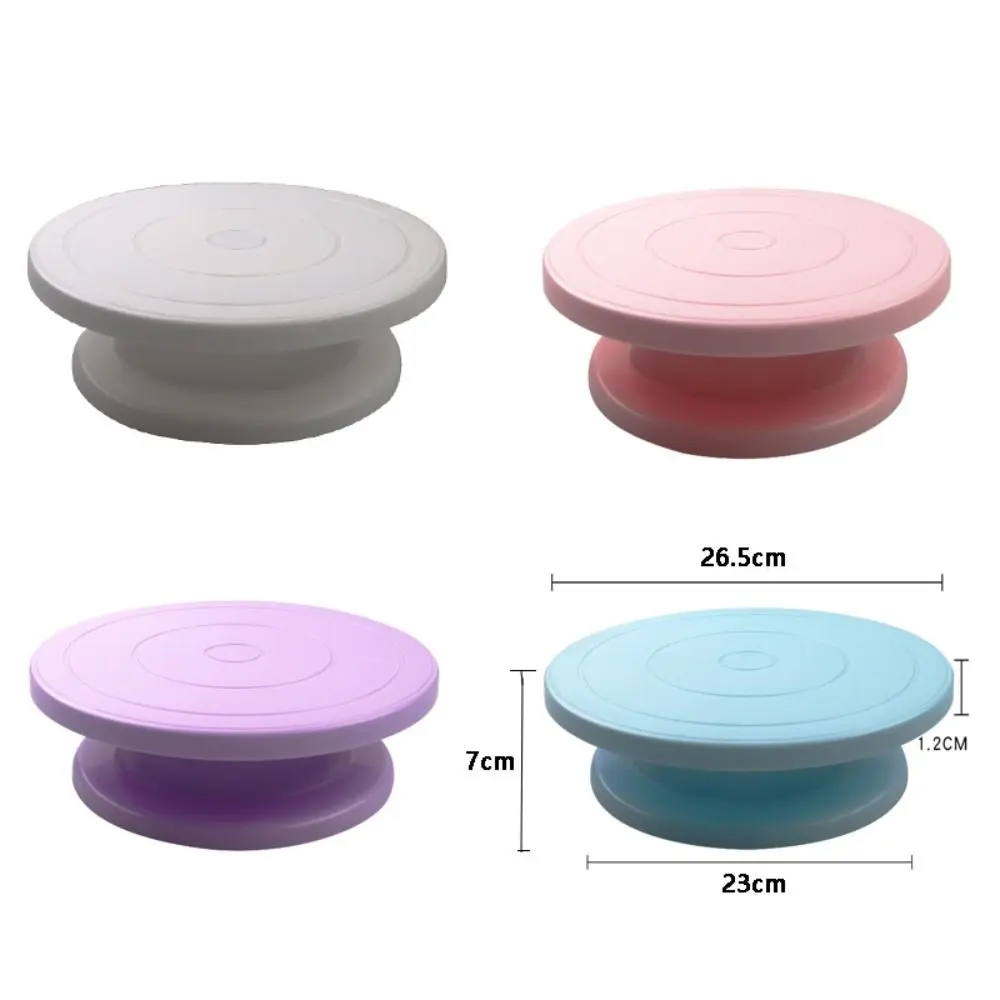 Round Plastic Cake Rotary Table Rotate Flexibly Stable Revolving Cake Turntable Anti-skid Cake Stand Rotating Kitchen
