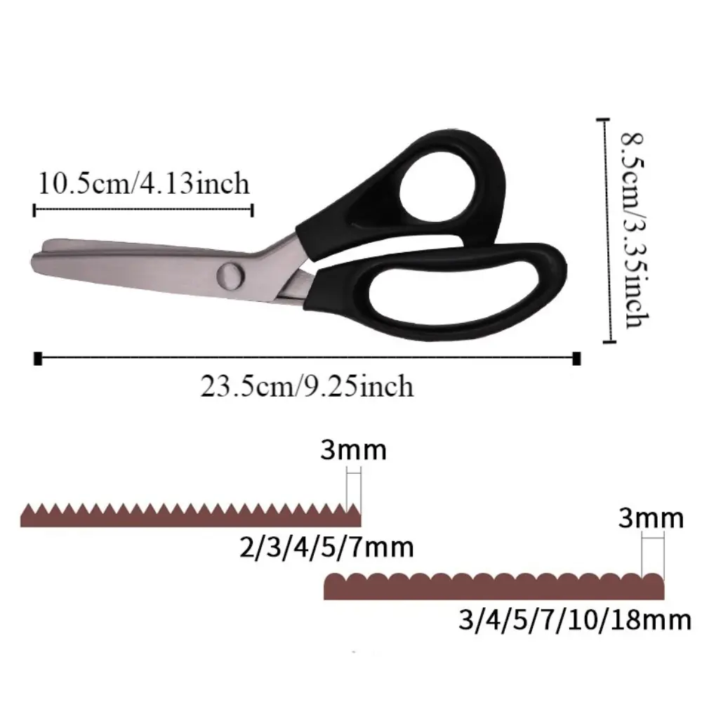 Comfort Grip Handled Stainless Steel Pinking Shears Professional Cloth Crafts Zig Zag Cut Scissors Triangle Serrated Edge Fabric