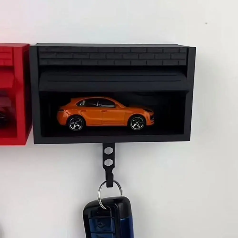 Creative Car Garage Key Holder Multifunctional Funny Car Key Hook Rack with Opening Door Easy Installation Decorative Bracket