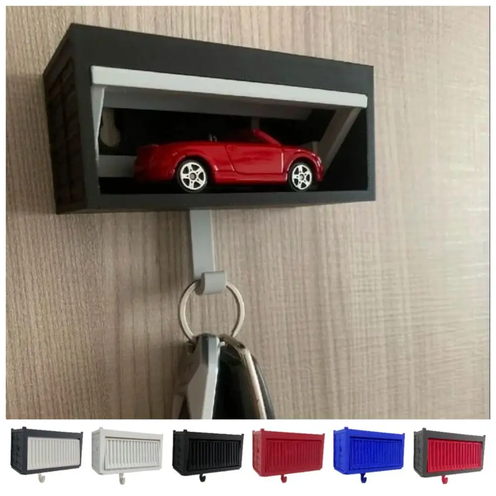 Creative Car Garage Key Holder Multifunctional Funny Car Key Hook Rack with Opening Door Easy Installation Decorative Bracket