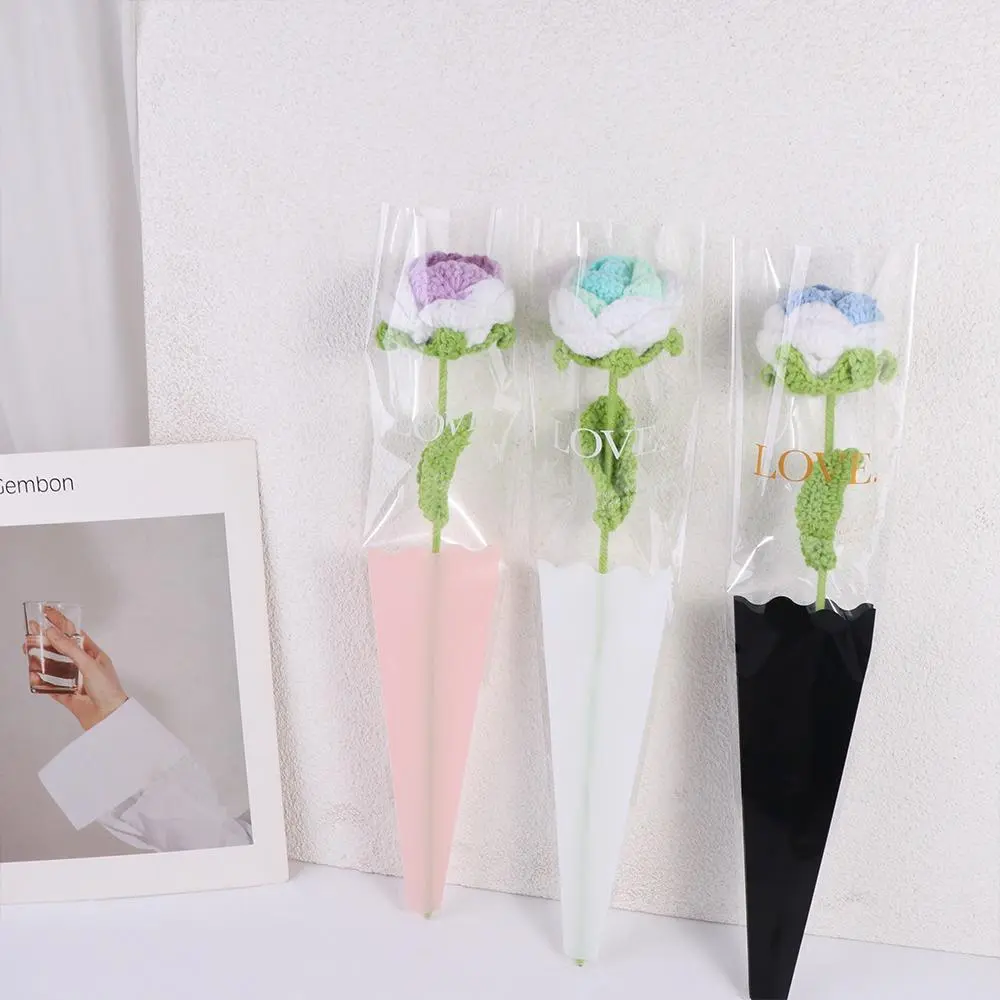 50pcs Transparent Flower Packaging Bag Waterproof Plastic Bag Wrapping Paper Package Supplies Bouquet Packing Material