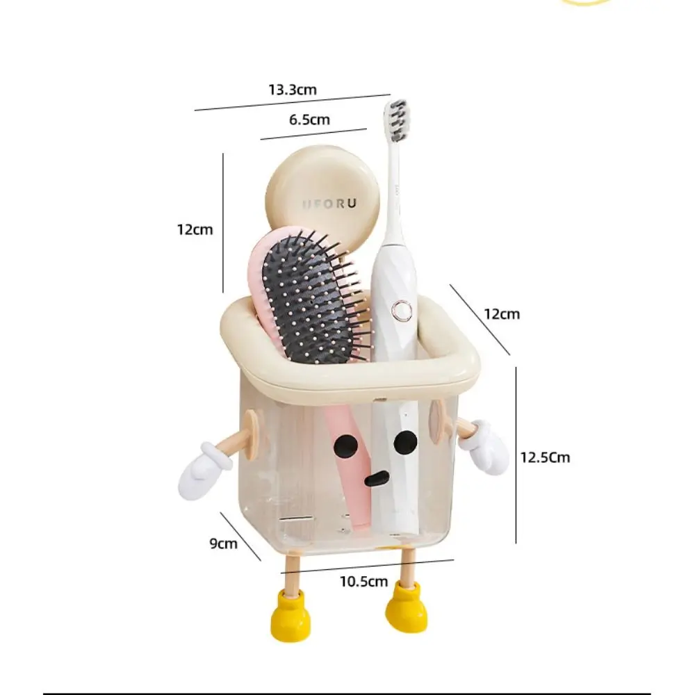 Adjustable Plastic Storage Rack Wall Mounted No Drilling Storage Box Durable Multi-Functional Bathroom Shelf Toothpaste