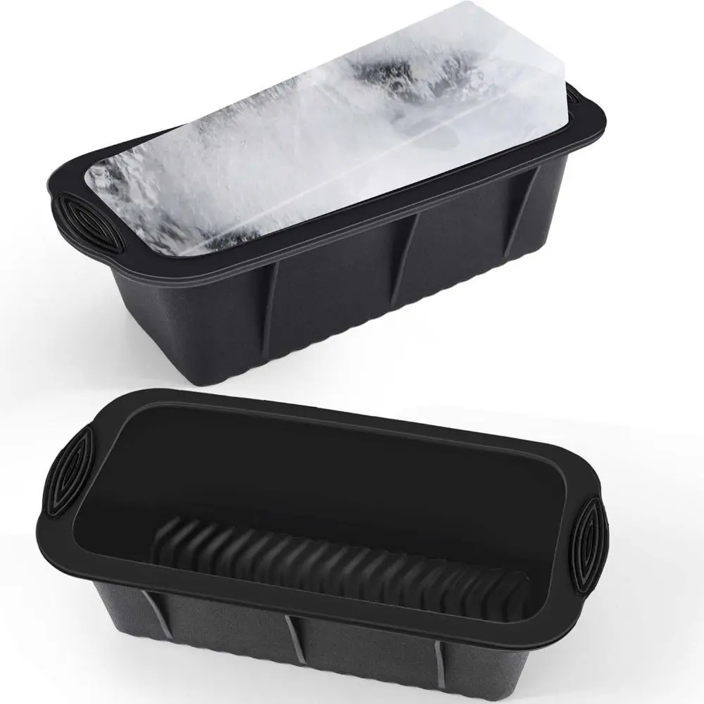 Extra Large Silicone Ice Mold Foldable Non-Stick Large Ice Cube Mold Reusable Anti-slip Handle Ice Blocks Maker Ice Bucket