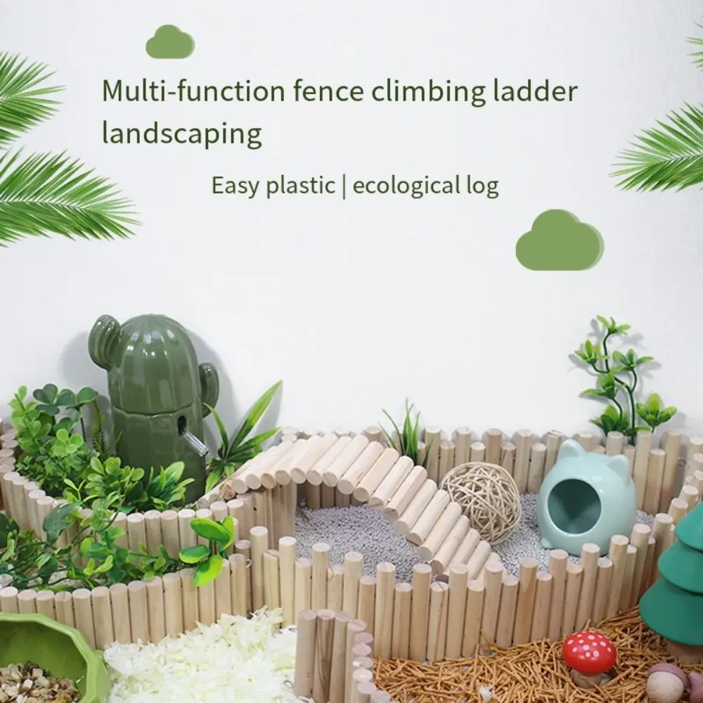 Wooden Hamster Climbing Ladder Multifunctional Easy To Install Hamster Suspension Bridge Wire Series Connection Bendable