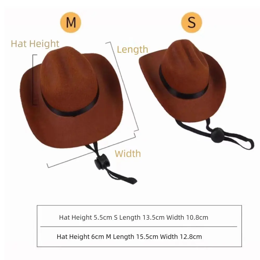 Headwear Cute Pet Western Cowboy Hat Set Breathable Adjustable Cats Triangle Scarf Comfortable Pet Costume Birthday Party