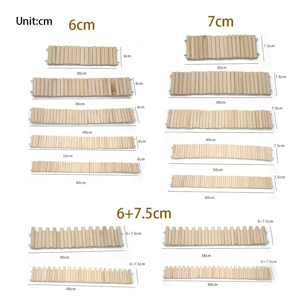 Wooden Hamster Climbing Ladder Multifunctional Easy To Install Hamster Suspension Bridge Wire Series Connection Bendable