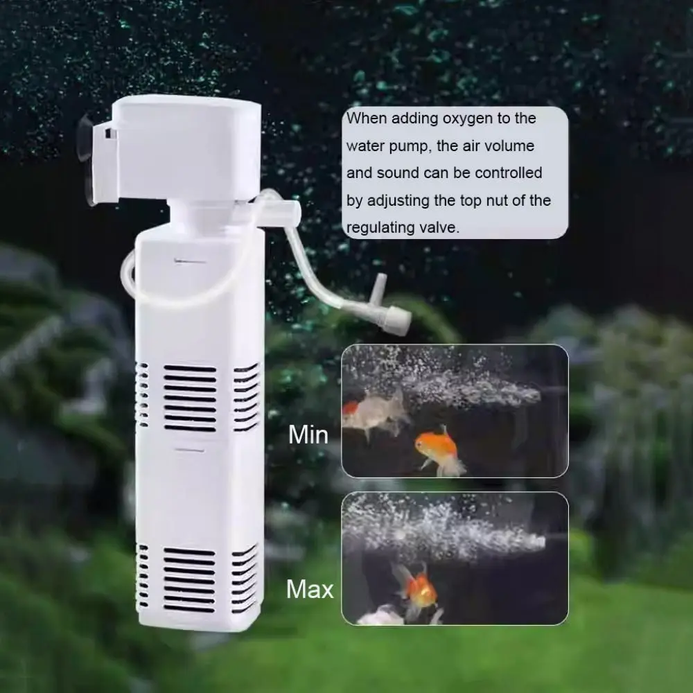 Wall Mount Aquarium Internal Filter Suction Cup Plastic Submersible Pump Silent with Sponge and Air Tube Water Circulation Pump
