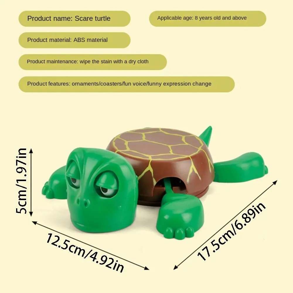 Press To Sound Panicked Turtle Coaster Creative Funny Expression Turtle Base Cup Mat Non-slip Anti-scald Animal Drinks Placemat