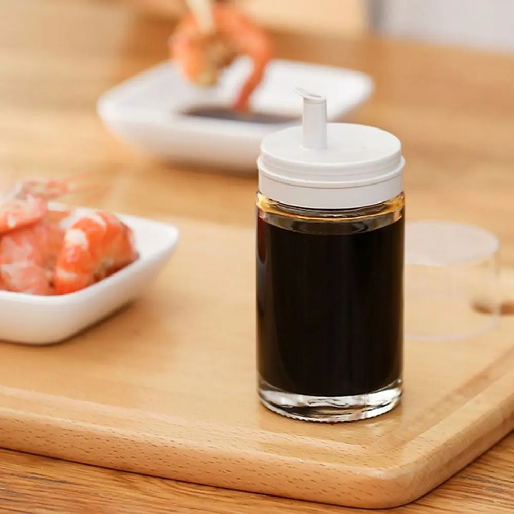 Leakproof Glass Oil Dispenser Pouring Spout 3.38oz Cruet Pourer Condiment Container Cooking