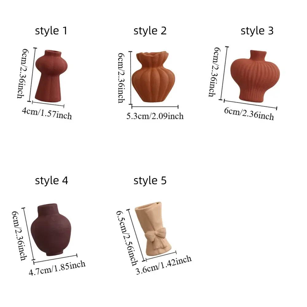 Ceramic Vases Refrigerator Stickers Stylish Exquisite Refrigerator Sticker Mini Decorative Simulation Flower Vase