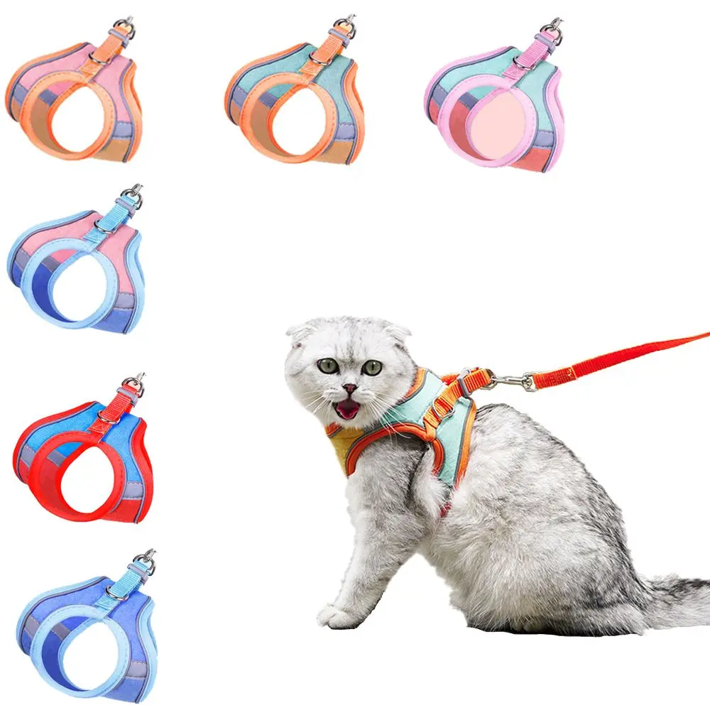 Outdoor Anti-leak Soft Breathable Dog Leash Vest Harness Cat Accessories Cat Harness Cat Collar Pets Vest