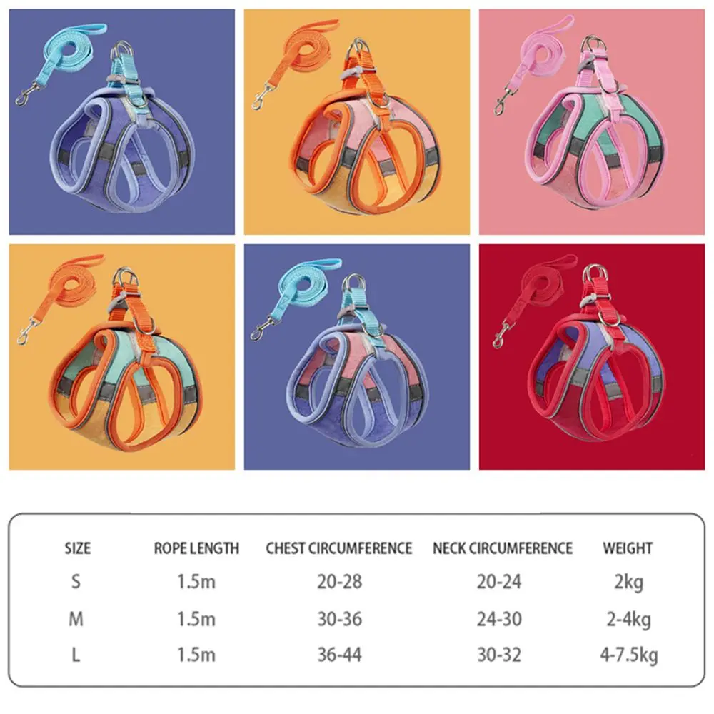 Outdoor Anti-leak Soft Breathable Dog Leash Vest Harness Cat Accessories Cat Harness Cat Collar Pets Vest