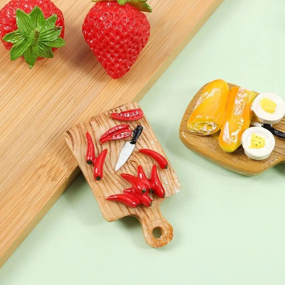 Cutting Board Simulation Cutting Board Chic Design Cute Kitchen Refrigerator Magnet 3D Mini Resin Food Toys Refrigerator
