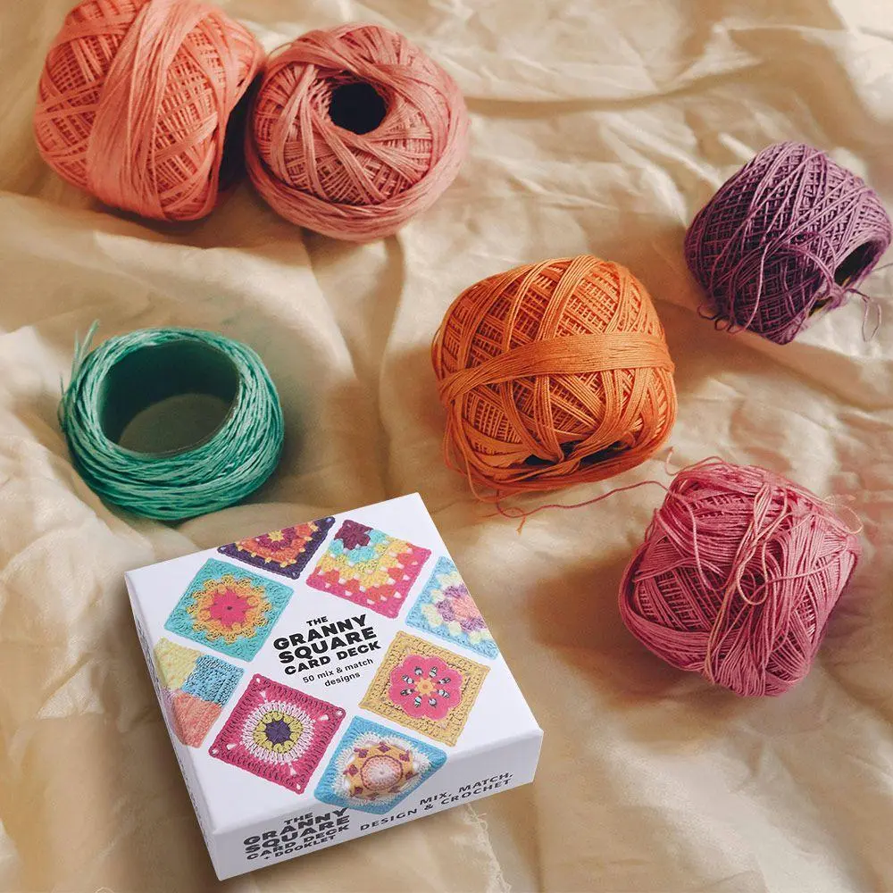 50pcs/box DIY The Granny Square Card Deck Mix Matchs Designs Square DIY Knitted Pattern Card Colorful Handmade
