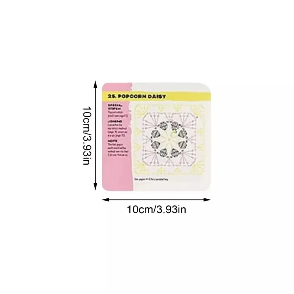 50pcs/box DIY The Granny Square Card Deck Mix Matchs Designs Square DIY Knitted Pattern Card Colorful Handmade