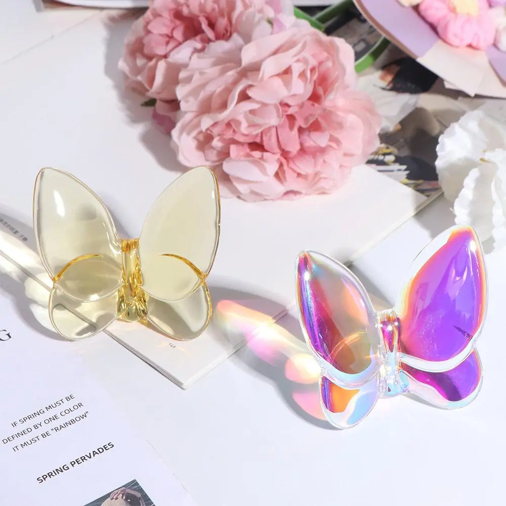 Multiple Color Crystal Butterfly Figurines Super Winkling Reflective Glass Butterfly Ornament Durable Home Decor