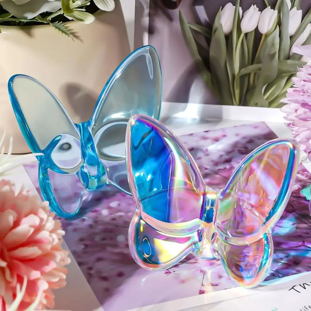 Multiple Color Crystal Butterfly Figurines Super Winkling Reflective Glass Butterfly Ornament Durable Home Decor