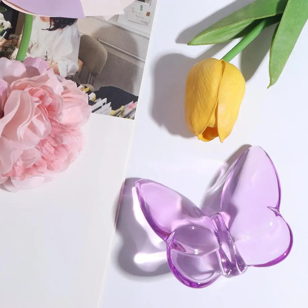 Multiple Color Crystal Butterfly Figurines Super Winkling Reflective Glass Butterfly Ornament Durable Home Decor