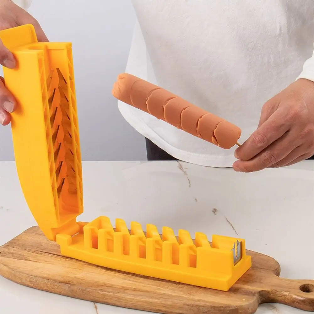 Multifunctional Creative Hot Dog Cutter Stainless Steel Household Ham Slicer Plastic DIY Sausage Peeler Vegetable