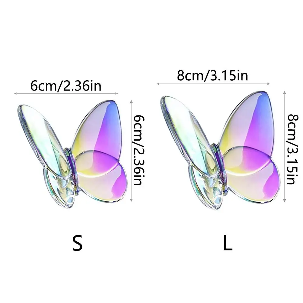 Multiple Color Crystal Butterfly Figurines Super Winkling Reflective Glass Butterfly Ornament Durable Home Decor