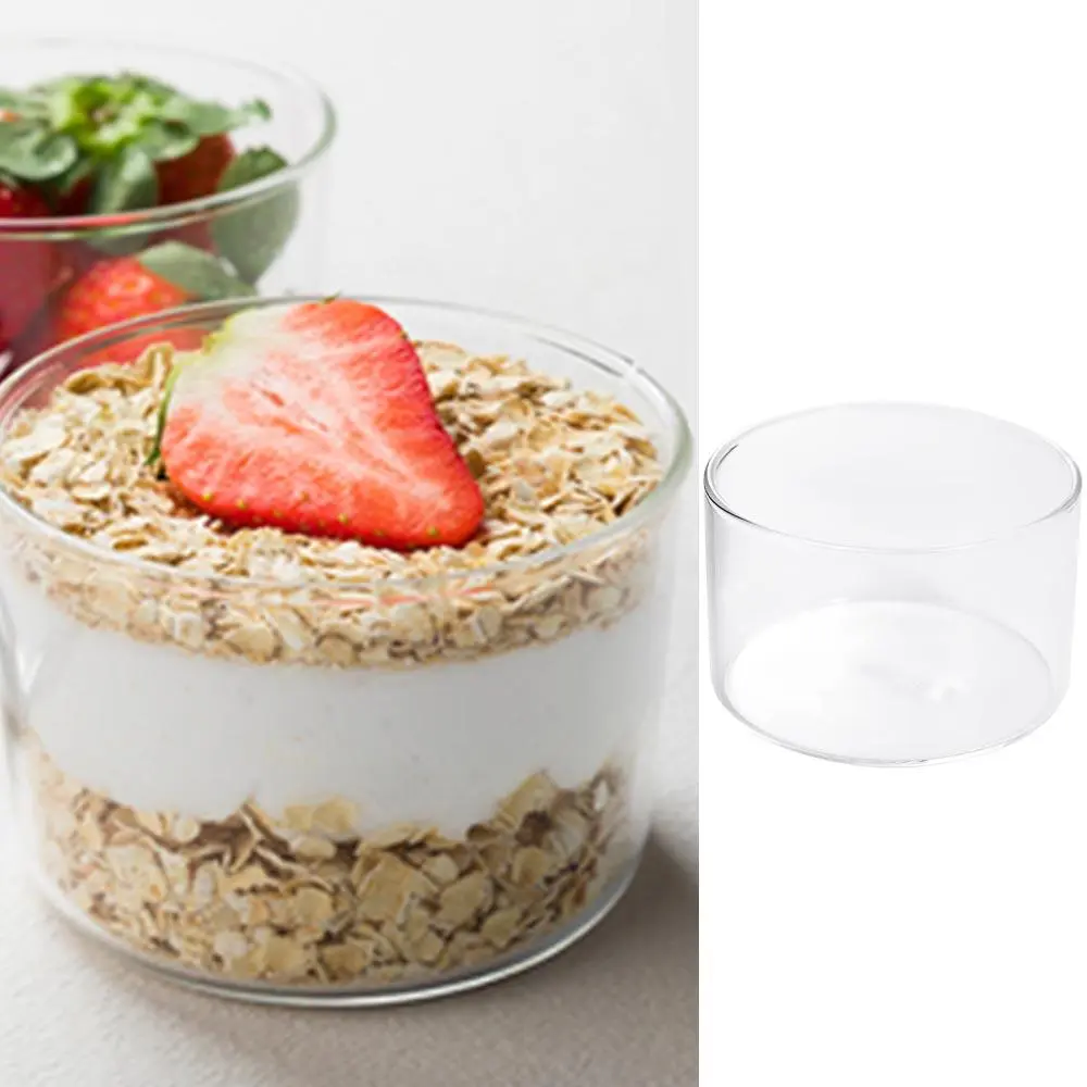 Practical Glass Pudding Cup Transparent Round Shaped Candy Dishes Serving Bowls Tiramisu