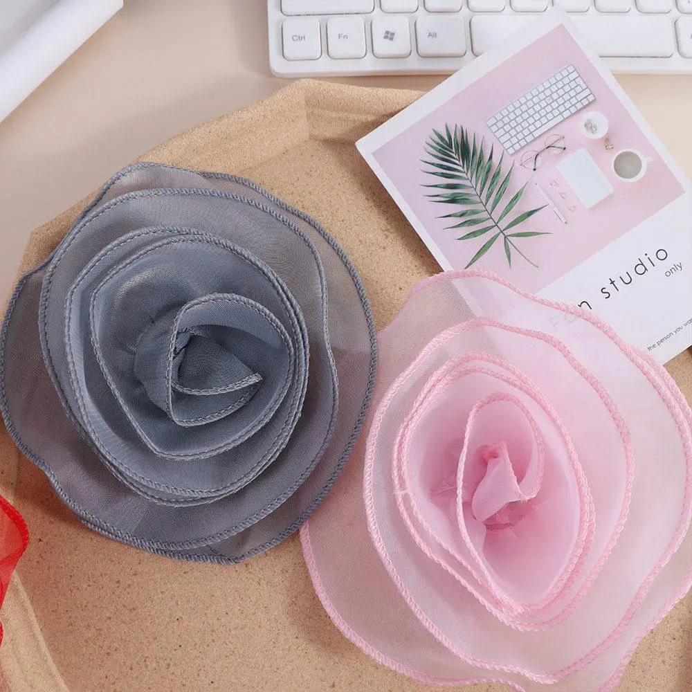 DIY Multi-layer Organza Large Flower Patch Chest Flower 3D Clothing Patch Handmade Brooch Accessories Clothes Appliques Sewing