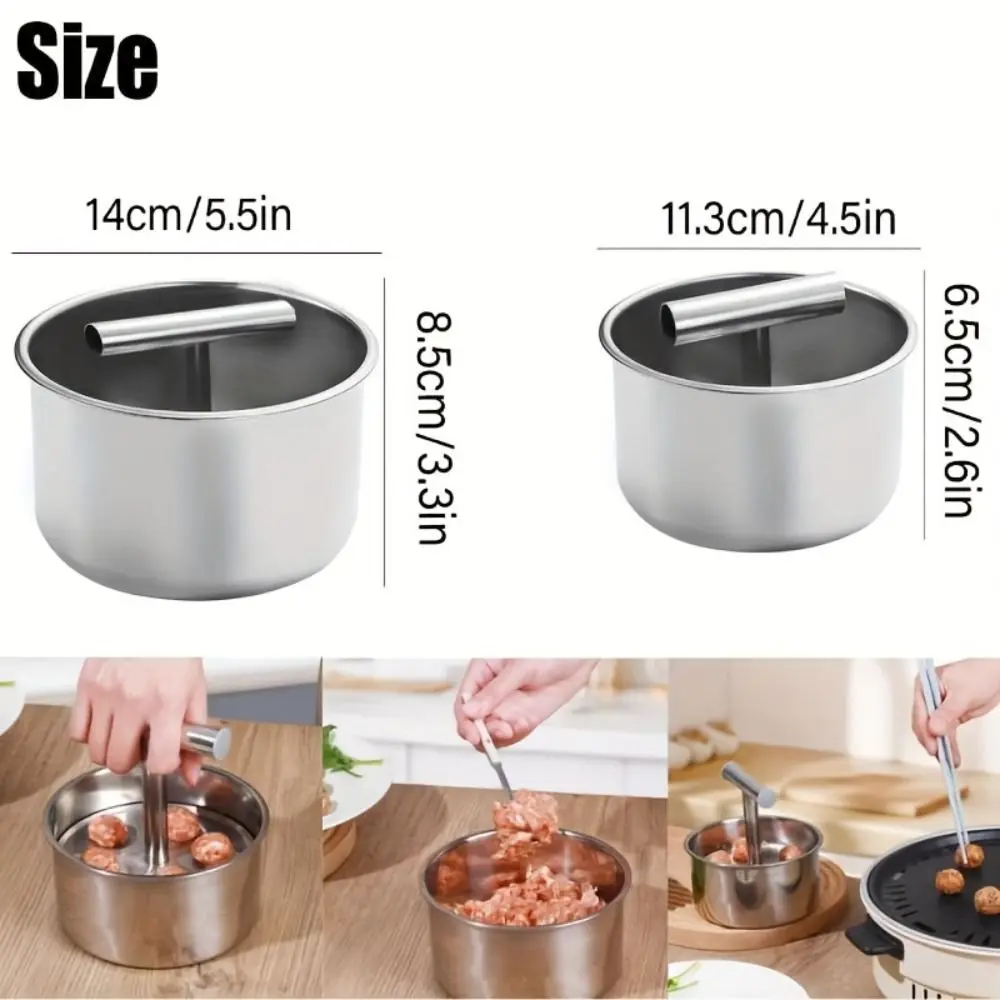 Stainless Steel Hand Press Meatball Maker Efficient Creative Meatball Maker Tool Rustproof Manual Meatball Shrimp Slide Mold