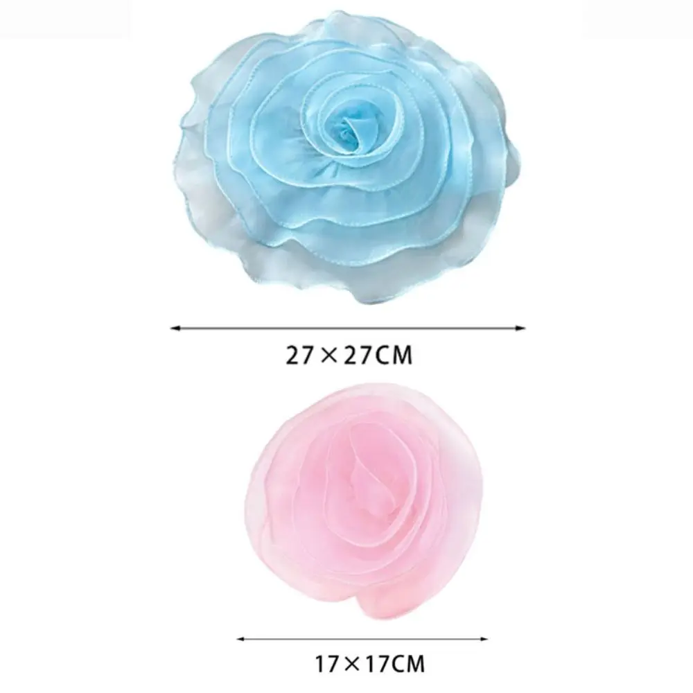 DIY Multi-layer Organza Large Flower Patch Chest Flower 3D Clothing Patch Handmade Brooch Accessories Clothes Appliques Sewing
