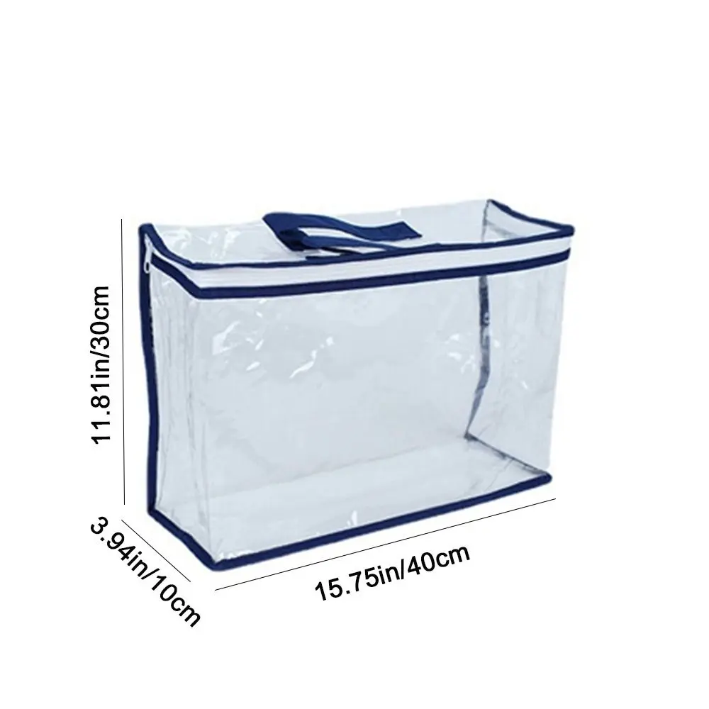 PVC Quilt Pillow Storage Bags Transparent Waterproof Blanket Pillow Storage Container Space Saving with Handle